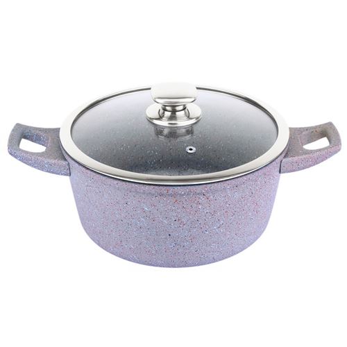 Royalty Line RL-FC24CM: Marmite en marbre antiadhésif en aluminium forgé-24cm Gris