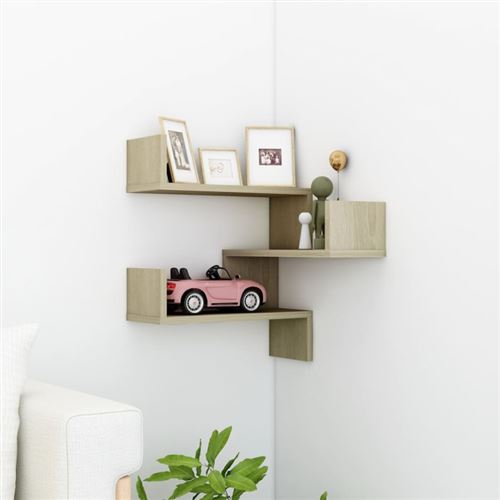 vidaXL Hoekwandschap 40x40x50 cm bewerkt hout sonoma eikenkleurig807229