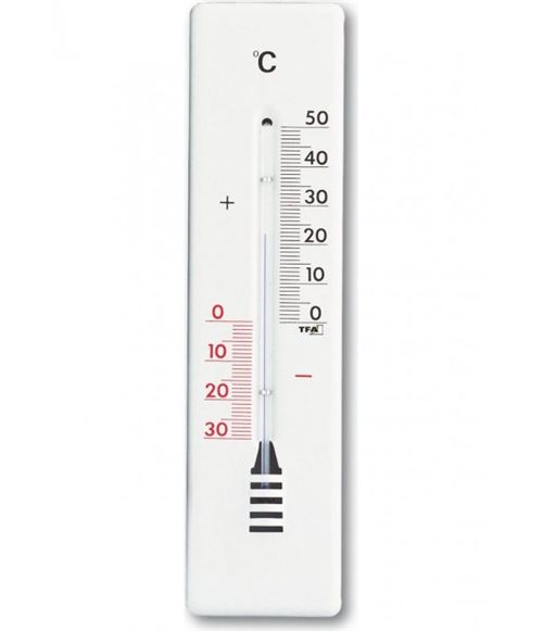 Thermomètre TFA Thermomètre analogique d'intérieur et d'extérieur en métal 12.2009 blanc