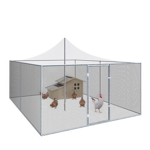Enclos poulailler 3 x 4 m de 12 m2 en acier galvanisé