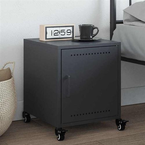 VIDAXL - Table de chevet - Acier - Anthracite - 36x39x43,5 cm - Image 2