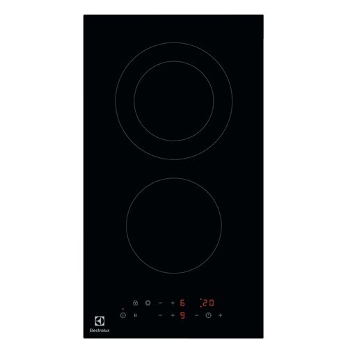 Electrolux Domino LHR3233CK - Vitrocéramique - 2 plaques de cuisson - Niche - largeur : 27 cm - profondeur : 49 cm - noir - sans cadre