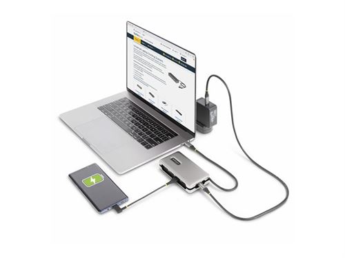 StarTech.com USB-C Multiport Adapter 4K 60Hz HDMI 2.0b HDR USB 3.2 Gen 2 10Gbps Hub (2xUSB-C 1xUSB-A) 100W PD Pass-Through Mini Travel Dock 12/30cm Cable Laptop Docking Station - Station d'accueil - USB-C 3.2 Gen 2 / Thunderbolt 3 / Thunderbolt 4