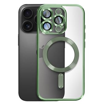 Coque MagSafe pour iPhone 16 Pro Silicone Contour Chromé Avizar Vert foncé - 1