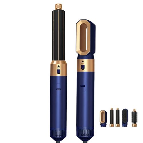 Aiorber Peigne à air chaud multifonctionnel cinq en un, bigoudi automatique, brosse sèche-cheveux, brosse lissante - bleu