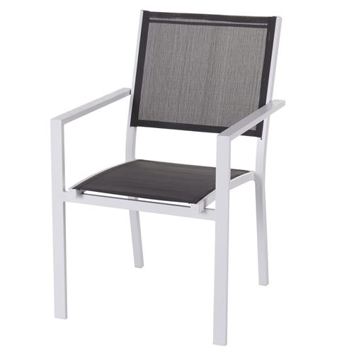 Chaise de jardin Thais 55,2 x 60,4 x 86 cm Gris Aluminium Blanc