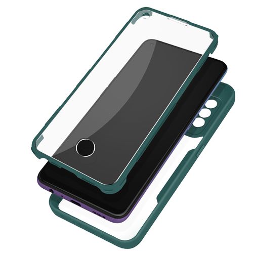 Avizar Coque pour Oppo A94 5G Dos Plexiglas Avant Polymère Coins Renforcés Avizar Contour vert