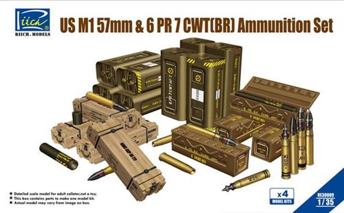 Us M1 57mm&6pr 7cwt(br)ammunition Set(mo (model Kits X4)- 1:35e - Riich Models