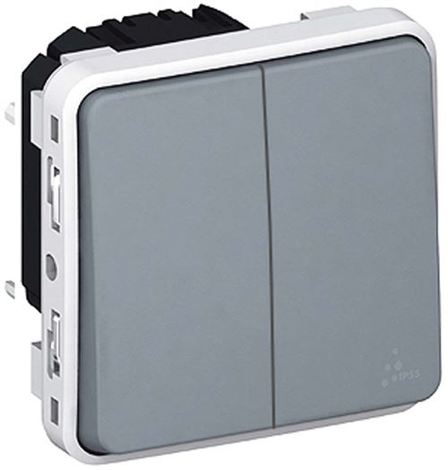 Legrand Gris - Double Interrupteur Va Et Vient Saillie Ip55 À Composer - Plexo - Image 2