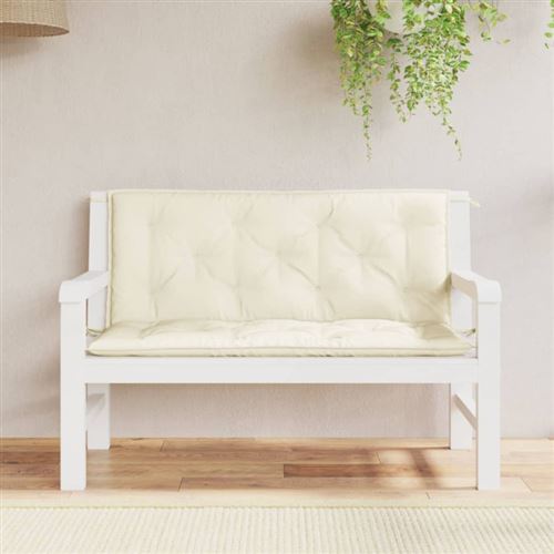 Vidaxl Blanc Coussin De Banc Crème 120X50 Cm - Image 3