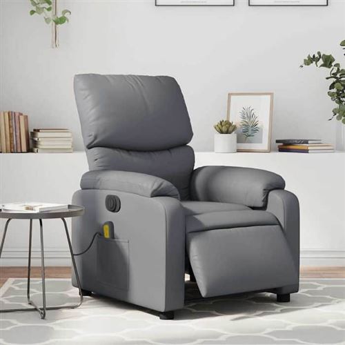Non Communiqué Gris Vidaxl Fauteuil De Massage, Relaxation Électrique Similicuir