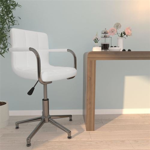 Vidaxl Blanc Chaise De Bureau Pivotante - Image 3