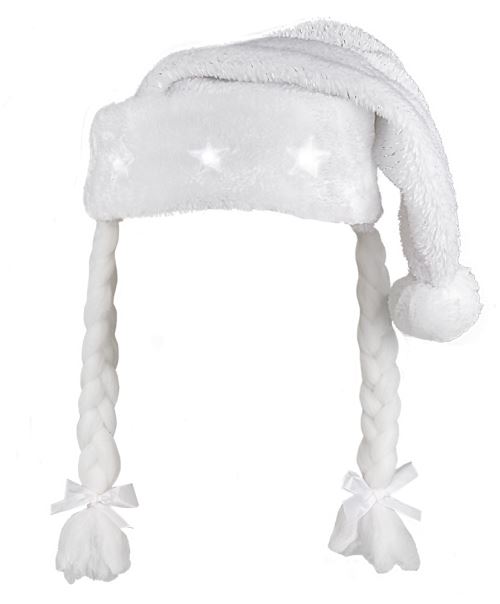 Boland chapeau de Père Noël avec tresses blanc