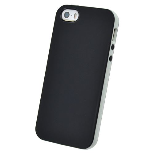 doupi TPU Case SolidFit Étui PureColor pour iPhone 5 5S SE, Housse de protection Matte Case mat couleur unie noir