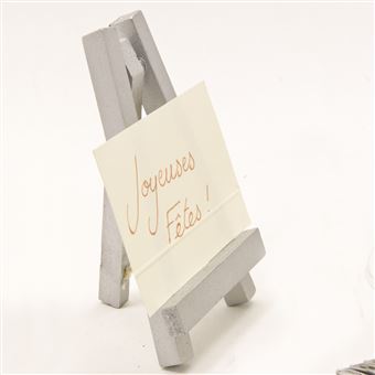 Petit Chevalet Bois Peint Coloris Argent 10 X 6 Cm Achat