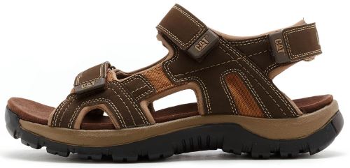 Caterpillar Giles cuir Sandales en Dark Marron P716654 [UK 9 EU 43]