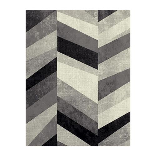 BELIS Tapis de salon 120x170 cm Gris noir et Blanc