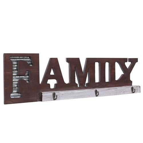 Garde-robe murale MENDLER HWC-A91 Family, planche vestiaire, style chalet, bois, métal