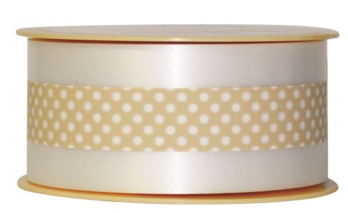 Ruban charlotte pois beige