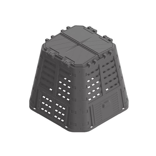 Composteur de jardin XL 480L BRIXO KOMPOBOX Végétaux pelouse Humus Déchets cuisine 93,3 X 93,3 X H80 cm