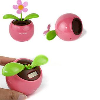 ZHOUBA drôle énergie Solaire Danse Voiture Decor créatif en Plastique énergie Solaire Pomme Fleur Voiture Ornement Flip Flap Pot Swing Toy 