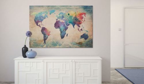 Tableau - Carte en couleurs de l'arc-en-ciel .Taille : 60x40