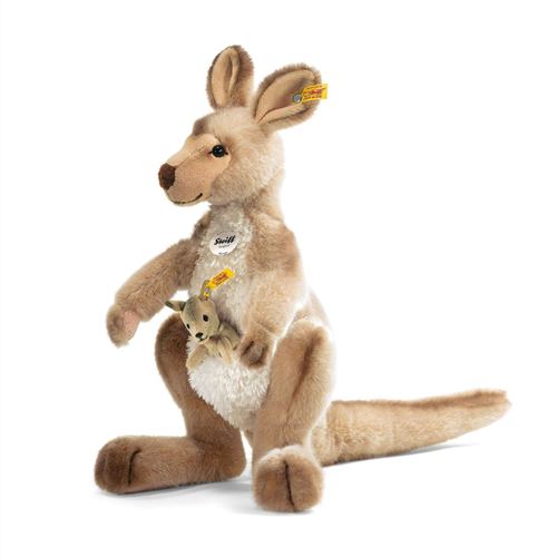 Steiff Kango kangaroo with baby, beige tipped - 40cm