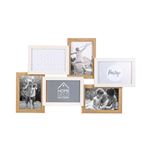 The Home Deco Factory - Pêle-mêle bois et blanc photos 10 x 15 cm Family 6 photos