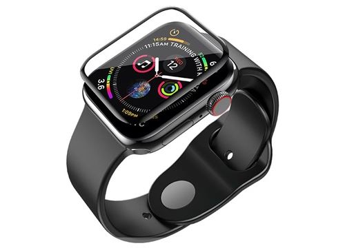 Protecteur d Ecran Apple Watch Series 4 en Verre Trempe Hoco Curved HD 44mm Noir
