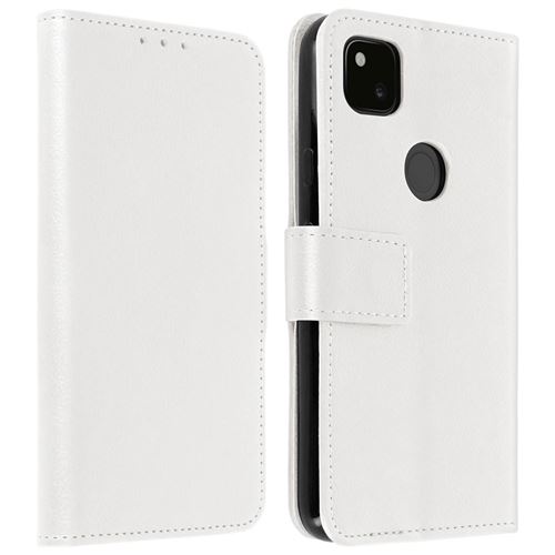Avizar Housse pour Google Pixel 4A Porte-carte Fonction Support Vidéo Dragonne Blanc