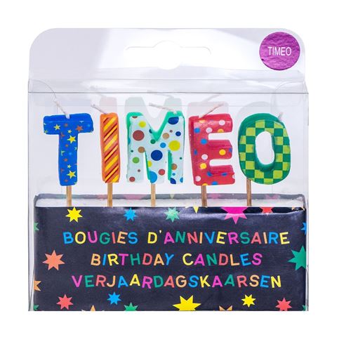 Bougies d'anniversaire prénom Timéo