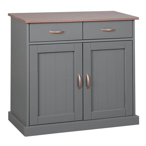 MELINA - Buffet 2 Portes 2 Tiroirs Coloris Gris - Altobuy