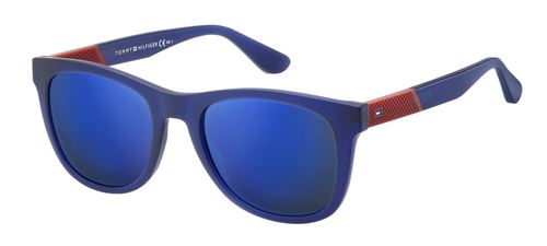 Tommy Hilfiger lunettes de soleil TH1559/S PJP/XT hommes bleu/rouge avec lentille miroir