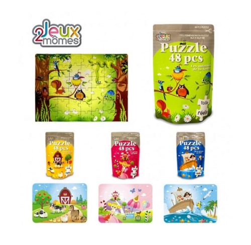 1 Puzzle Enfant 48 Pieces Princesse Pirate Animaux 36.5 X 26.4 Cm Jouet