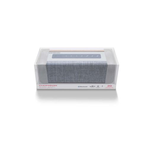 Enceinte Sans Fil Portable Tissus Et Bois, Bluetooth, Grise Thomson