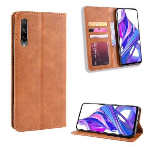 Etui en PU style vintage marron pour votre Huawei Honor 9X/9X Pro