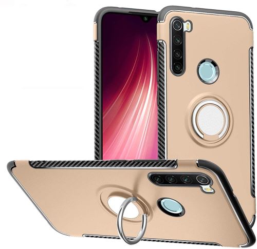 Coque Pour Xiaomi Redmi Note 8 Pro Finger Gold Avec Film Verre Trempé Housse Etui Magnétique Rotatif Tpu PC hfs-house®