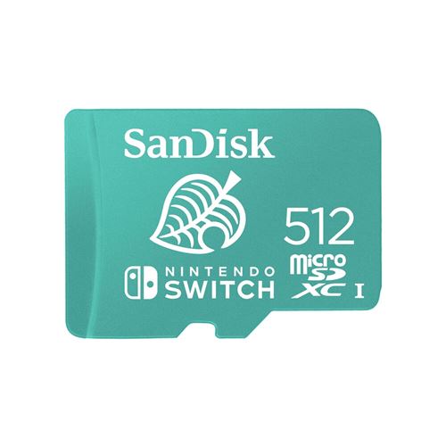 Carte mémoire microSDXC UHS-I SanDisk 512 Go pour Nintendo Switch Vert et blanc