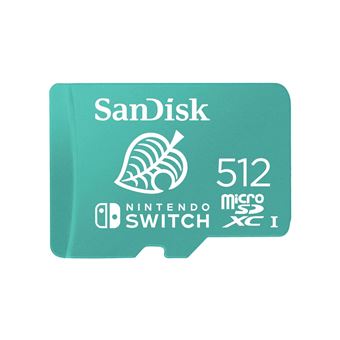 Carte mémoire microSDXC UHS-I SanDisk 512 Go pour Nintendo Switch Vert et blanc