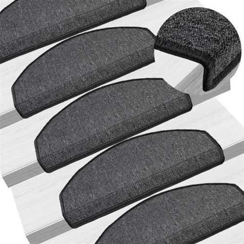 VIDAXL Tapis D'escalier 15 Pcs Anthracite 65x24x4 Cm