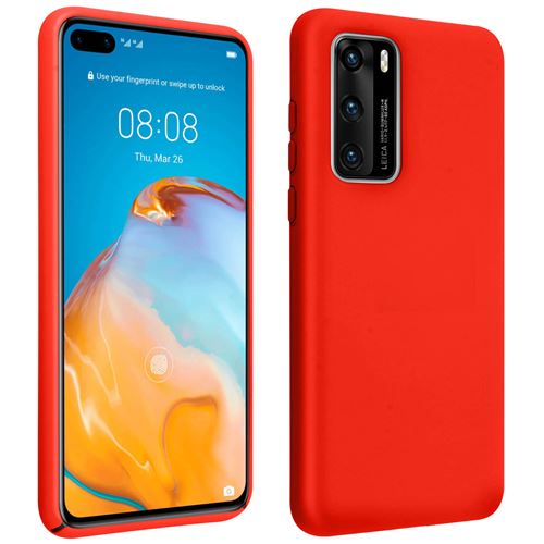 Coque Pour Huawei P40 Silicone Semi-rigide Finition Soft Touch Rouge