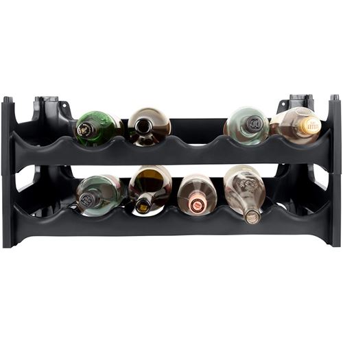 Cave à vin modulable, Étagère à bouteille, Casier à bouteille, Range bouteille, Porte bouteille (12 emplacements de bouteilles, Gris Anthrazit)