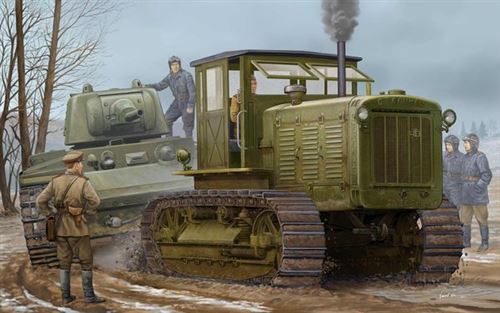 Maquette tracteur d'artillerie sovi&eacute;tique chtz s-65 avec cabine ferm&eacute;e