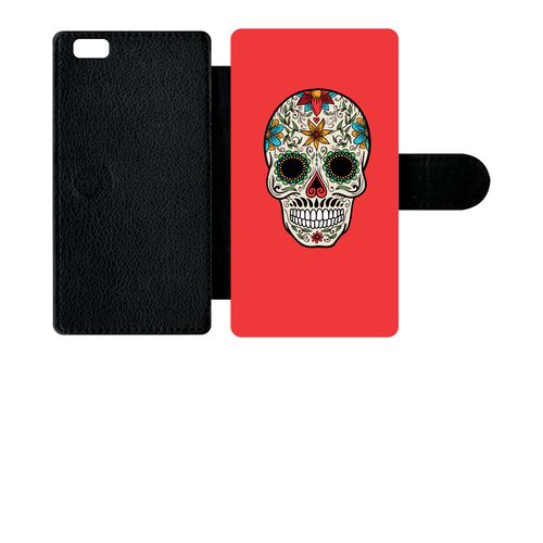 Etui À Rabat Huawei P8 Lite Crane Couleurs Fond Rouge