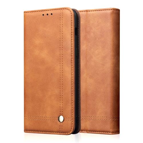 Etui en PU cheval fou auto-absorbé vintage stand vintage marron pour votre Huawei Y6 (2019)