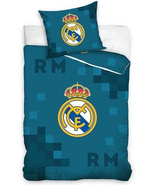 Real Madrid housse de couette coton 140 x 200 cm bleu
