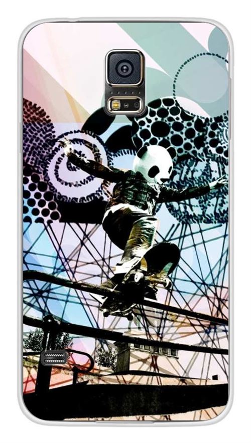 Coque en silicone imprimée compatible Samsung Galaxy S5 Panda skater