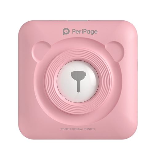 Imprimante Photo Mini Bluetooth portable 58 mm+3 rouleaux de papier d'impression-Rose