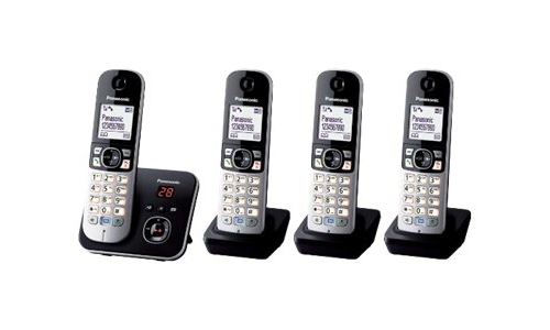 Panasonic KX-TG6824 - téléphone sans fil - système de répondeur avec ID d'appelant + 3 combinés supplémentaires