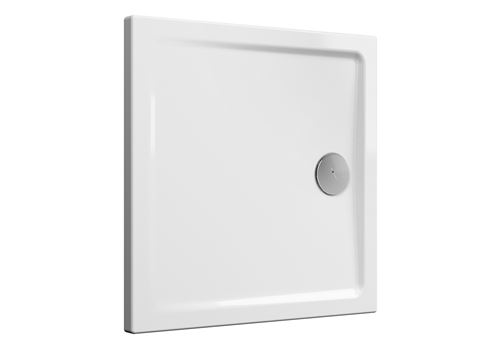 Receveur à poser ou à encastrer CASCADE ultra-plat - Dimensions : 80 x 80 cm - Couleur : BLANC - Vitrifié 3 faces